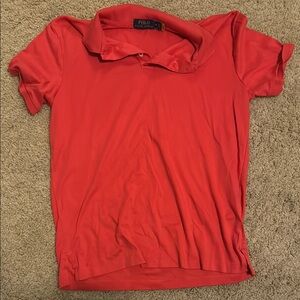 Polo by Ralph Lauren Red Button Down Shirt with Polo Collar
